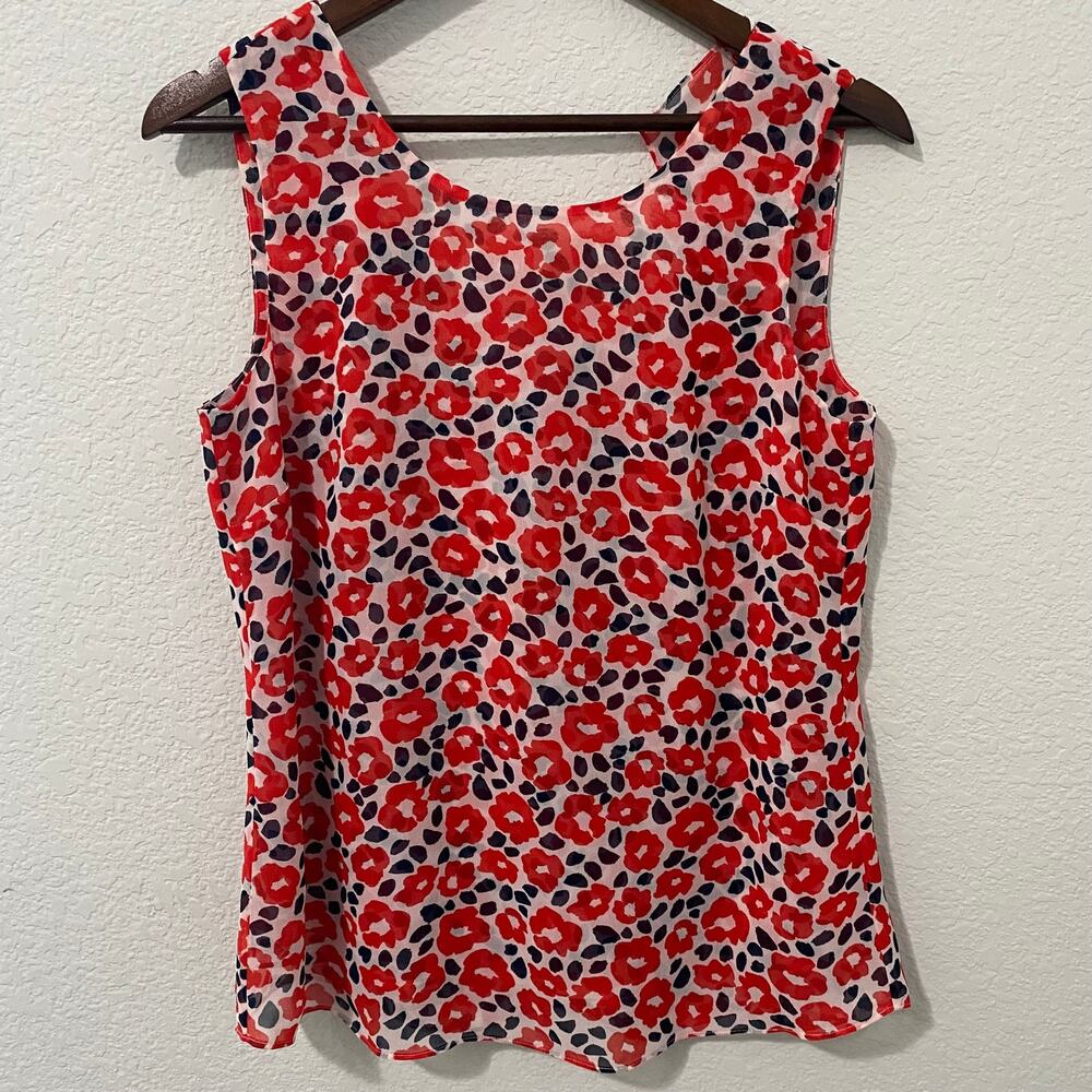 Cabi Flip Side Blouse Top Size Small Floral Sleeveless